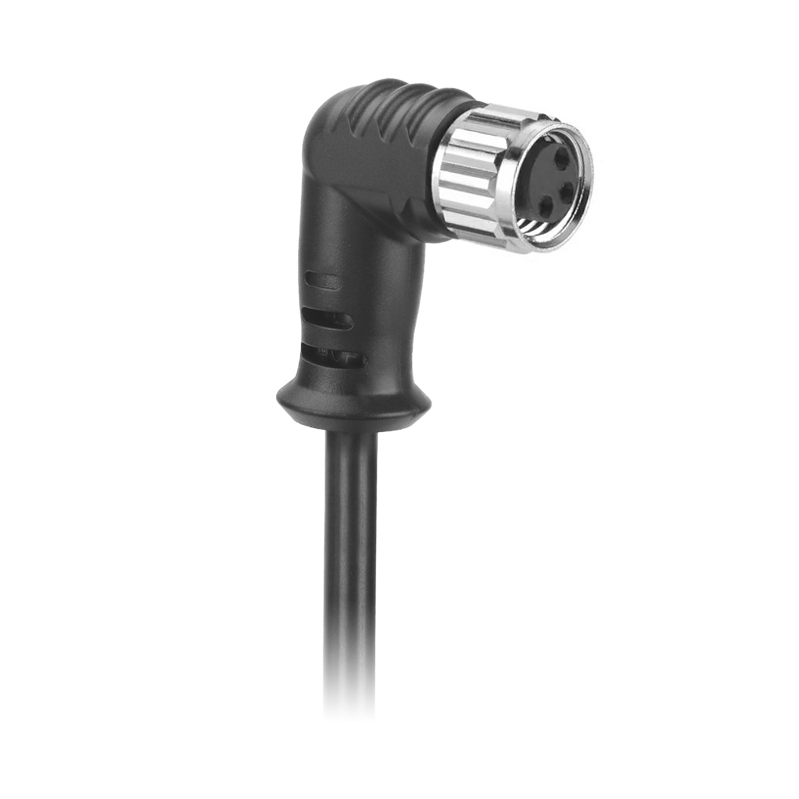 M8 Cable Female Molded A Coded Waterproof Electrical Connector Right Angle