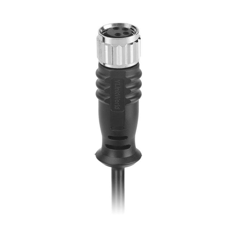 M8 Cable Female Molded A Coded Waterproof Electrical Connector Straight Shielded