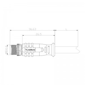 Cablu M8 Masculin turnat Conector electric impermeabil, drept ecranat
