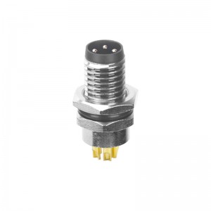 M8 Male Panel Mount Front Fastened Solder Type Waterproof electronic Plug