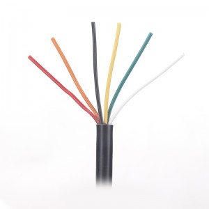 UL2464 6C*26AWG+F+AB OD:6,0MM Sort PVC-kabel med jakke