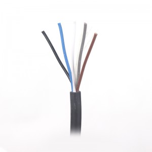 UL2464 5C*22AWG+T OD:5,10MM Svart PVC-kabel med kabel