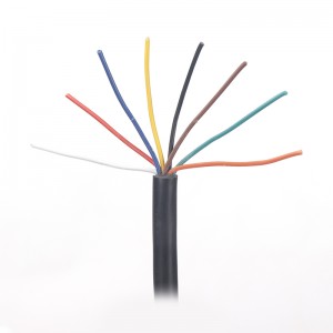UL20549 8C*24AWG+F+P OD:5,0MM Svart PUR-kabel