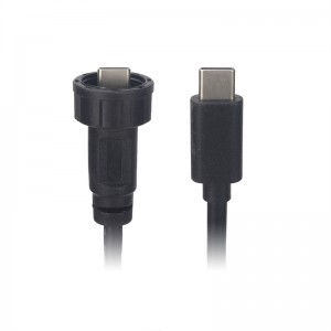 Micro USB վահանակի ամրացման տեսակ 2.0 3.0 իգական և արական անջրանցիկ IP67 overmold երկարացման մալուխի արդյունաբերական միակցիչ