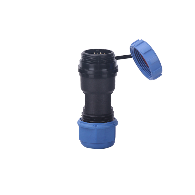 SP1711 ຊາຍ 2 3 4 5 7 9 10Pin Plastic Industrial Waterproof ເຊື່ອມຕໍ່ໄຟຟ້າ Plug With Cap