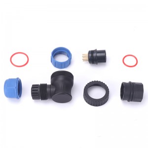 SP2916 Female Plastic Industrial Waterproof Electrical Right Angled Connector Plug