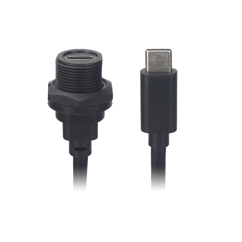 Type-C IP67 female/male receptacle to USB 2.0 3.0 thread and bayonet coupling industrial waterproof connector
