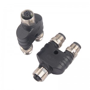 Can Bus 3 Way T Y Type Adapter M12 M8 Y Splitter Cable Female to Male Molded Electrical Connector for Led Outdoor Lighting