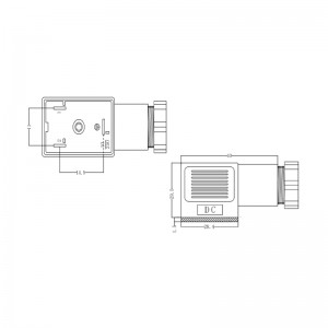 Din 43650 elektromagnetický ventil typu B konektor typu sestavy zástrčky