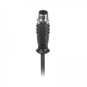 M12 Male Straight IP68/IP67 Automatic Shielded Waterproof Connector With Extension Cable