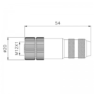 M12 3 4 5-кантактны воданепранікальны металічны гнездавы шрубавы раз'ём датчыка з разьбой