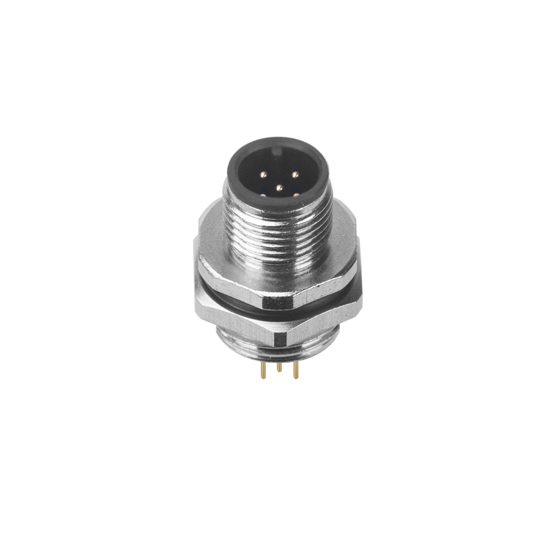 M12 5pin male panel mount connector 