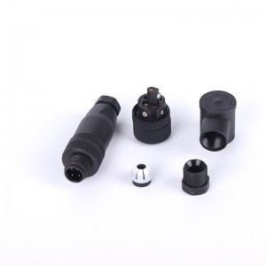 Waterproof M12 Male Straight Plastic Plug Cable Assembly Connector for Industrial Automation