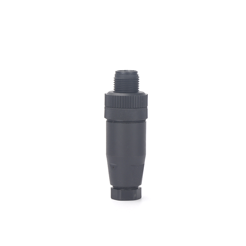 Waterproof M12 Male Straight Plastic Plug Cable Assembly Connector for Industrial Automation