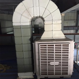 22000m³/h 2.2kw industrial evaporative air cooler mounted on the window