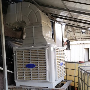 Pendingin udara evaporatif industri 22000m³/h 2.2kw dipasang di jendela