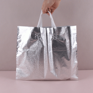 حقيبة تسوق ذات ملمس معدني عالي الجودة
