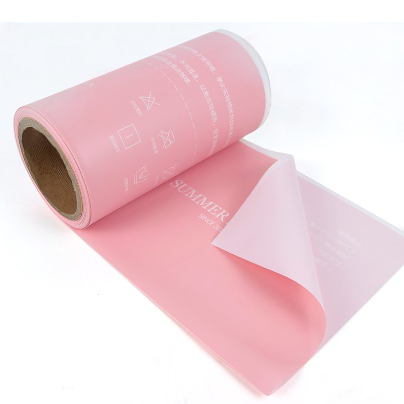 Custom Size CPE Plastic Pink Clothing Packaging Roll Film