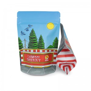 Colorful Logo Printing Customized Mylar Ziplock Bag Weed Packaging 3.5g 7g