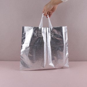 Visokokakovostna modna nakupovalna torba s kovinskim občutkom