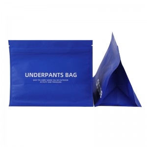 ઇકો ફ્રેન્ડલી ઝિપર પાઉચ ફ્લેટ બ્લોક બોટમ અંડરપેન્ટ્સ કપડાંની પેકેજિંગ બેગ