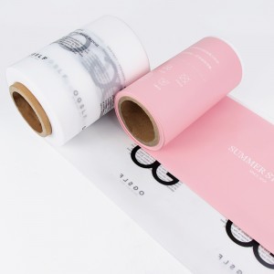 Taglia persunalizata CPE Plastic Pink Clothing Packaging Roll Film