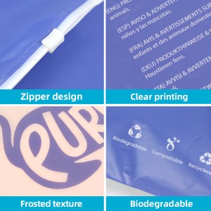 Biodegradable Frosted Clothing Zipper Hnab