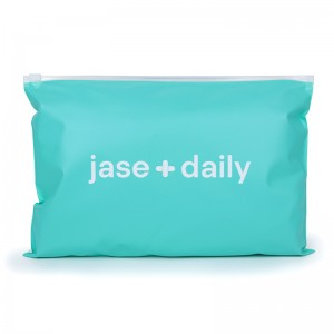 Blue Frosted CPE Clothing Slider Zipper Bag