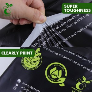 Individualizuotas logotipas Kompostuojami pašto plastikiniai vokai Siuntimo kurjeriai Biologiškai skaidūs polietileno pašto maišeliai