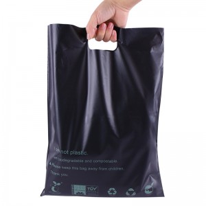 Natisnjene biorazgradljive nosilne vrečke z ročaji PLA+PBAT z logotipom po meri