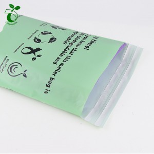 Oanpaste logo miljeufreonlik biologysk ôfbrekbere plestik poly mailer koerierferstjoering tas foar klean envelop bags