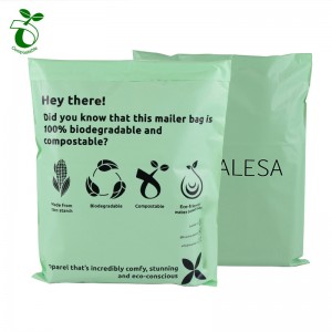 Logo persunalizatu ecologicu biodegradabile plastica poli mailer sacchetti di spedizione di corriere per i sacchetti di vestiti