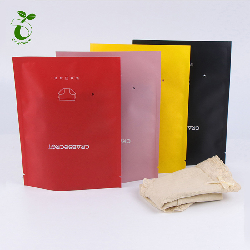 Customized printing clothing biodegradable garment zipper bags
