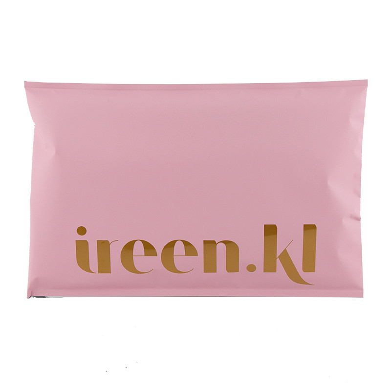 Fancy Pink Matte Mailer Bag With Golden Glossy Printing
