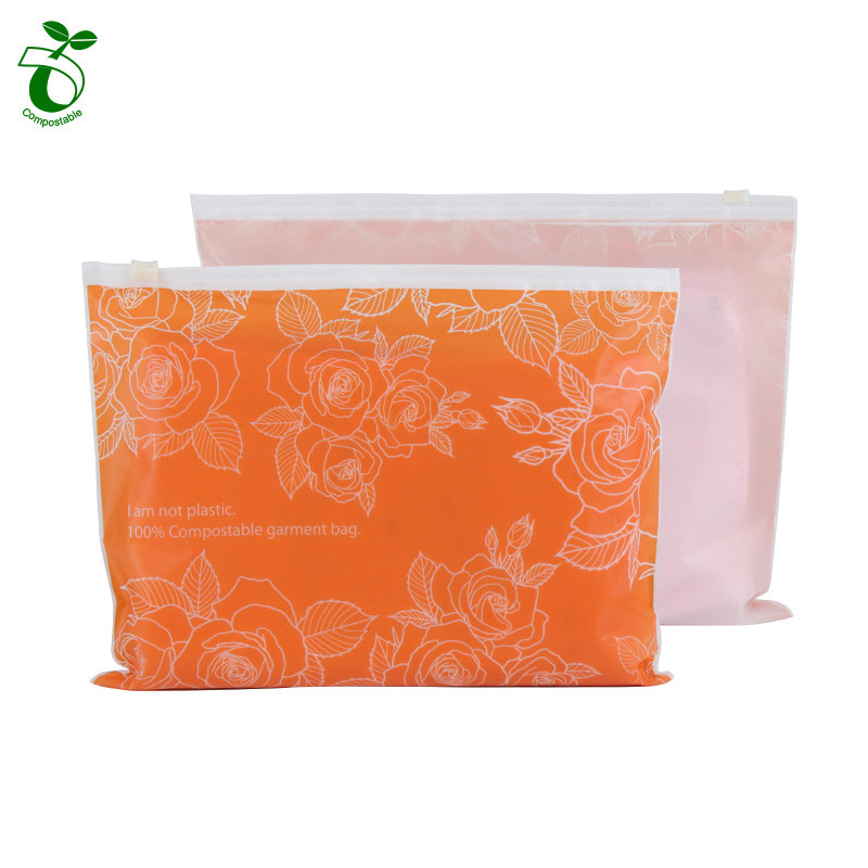Flowers Printing Biodegradable 100% Recyclable Clear Zipper Bag