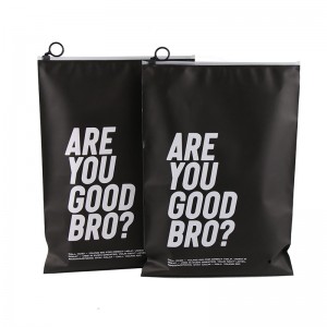 High quality custom logo CPE frosted apparel ring zipper bags