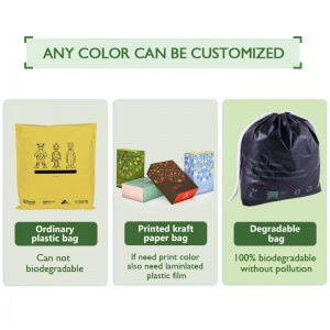 High quality custom own logo biodegradable clothing draw string bags