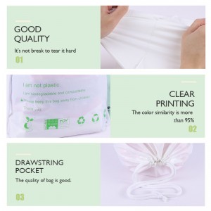 High quality eco friendly clothing biodegradable garment drawstring bags