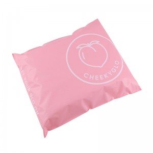 Peach custom printing mailer bag for clothes shipping