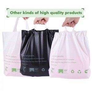 Plant based na 100% biodegradable at compostable drawstring trash bags
