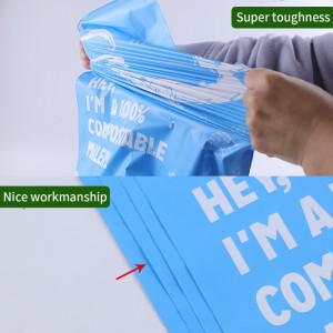 Izikhwama ze-Poly Mailer Compostable Biodegradable Eco Friendly Customized Express Service Packaging