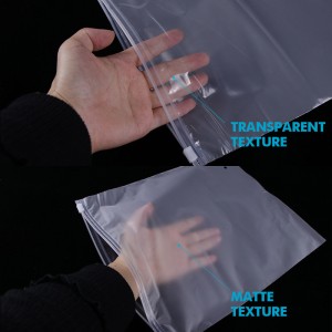 Wholesale custom own logo frosted zipper clear garment slider bags
