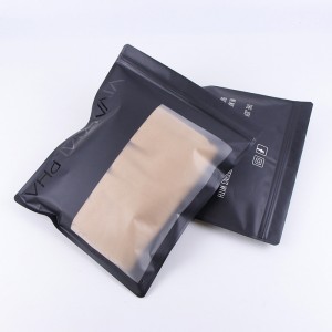 custom size and color black zipper packing bag