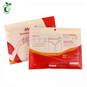 Customized Corn Starch Biodegradable Underwear Zip Lock Bags