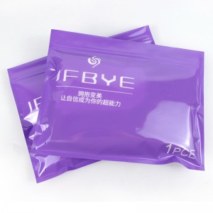 Uzatvárateľná fialová taška na zips s vlastným logom
