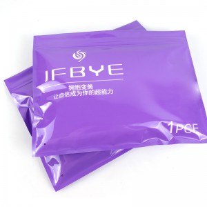 Custom na Logo Resealable Purple Clothing Ziplock Bag