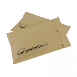 mailing tas khusus 100% tas poli biodegradable kanggo kemasan sandhangan ing saham