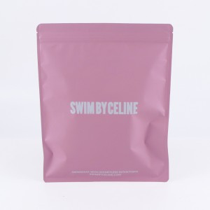 Bolsa de ropa interior personalizada para embalaje de ropa rosa con cremallera