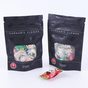 Individualizuota spalvinga matinė medžiaga „Mylar“ krepšys su užtrauktuku stovimas maišelis su „Window Bolsas Doypack“