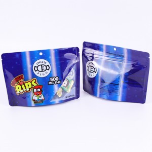 Custodia in mylar stampata personalizzata a prova di odore, confezione per alimenti per caramelle, borsa con chiusura lampo in mylar da 3,5 g